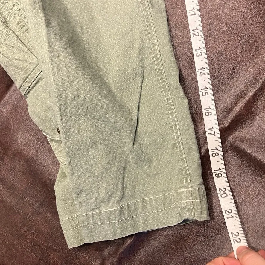 Vintage Y2K Goddess Cargo Capris Womens 16 Army Grunge Utility Military‎ Ramie Green - Image 16