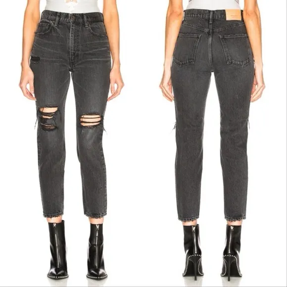 New Moussy Vintage Black Stuart Boy Skinny High Waisted Jeans Size 24‎ - Image 2