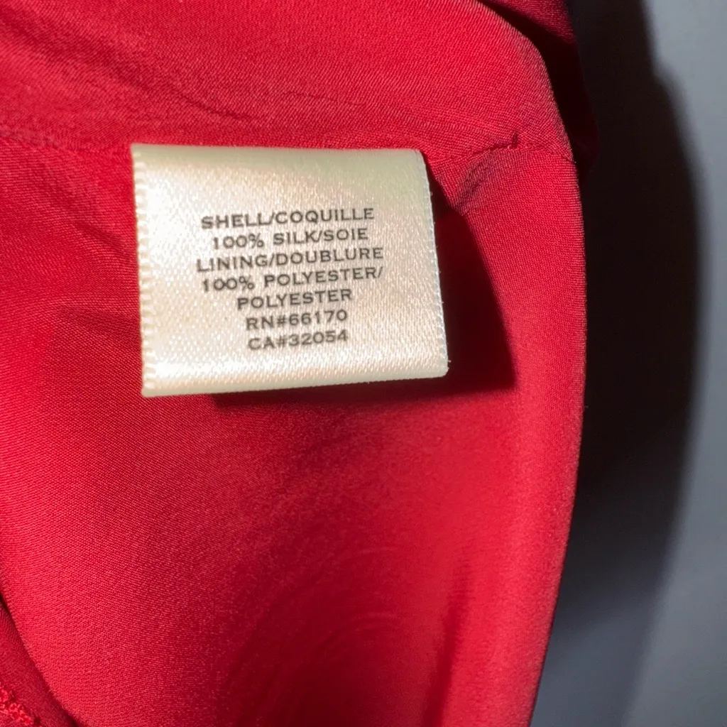 moulinette soeurs Red Silk Chiffon Fit N Flare Sleeveless Dress‎ Size 2 - Image 6