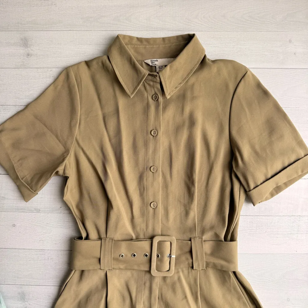 Friends Like These Short Sleeve Utility Romper Khaki UK 10/US 6 Tan Size undefined - Image 3
