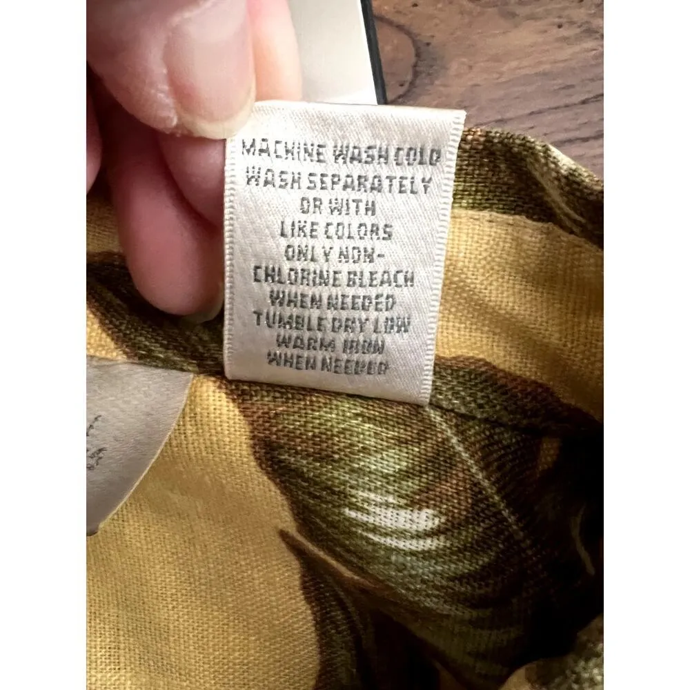 Studio Works XL tunic 100% linen floral pattern button-up long sleeves - Image 10