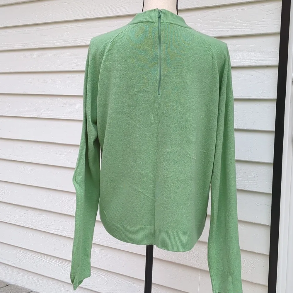 Designers Orignals Luxelon Mock Neck Sweater with 1/4 Back Zipper Size XL - Image 5