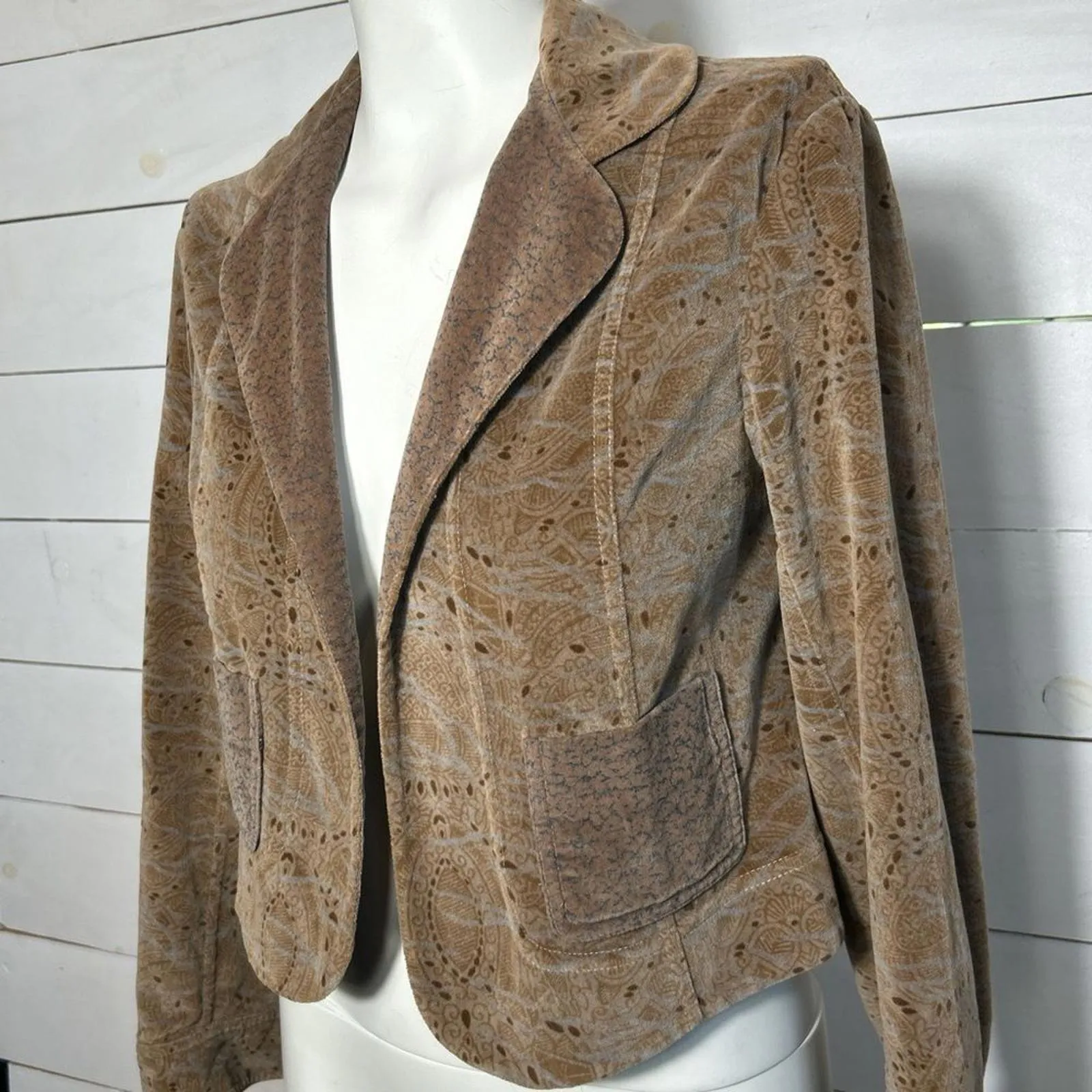 Gregory Parkinson Womens Jacket Brown Small Vintage Cropped Open Front - Image 5