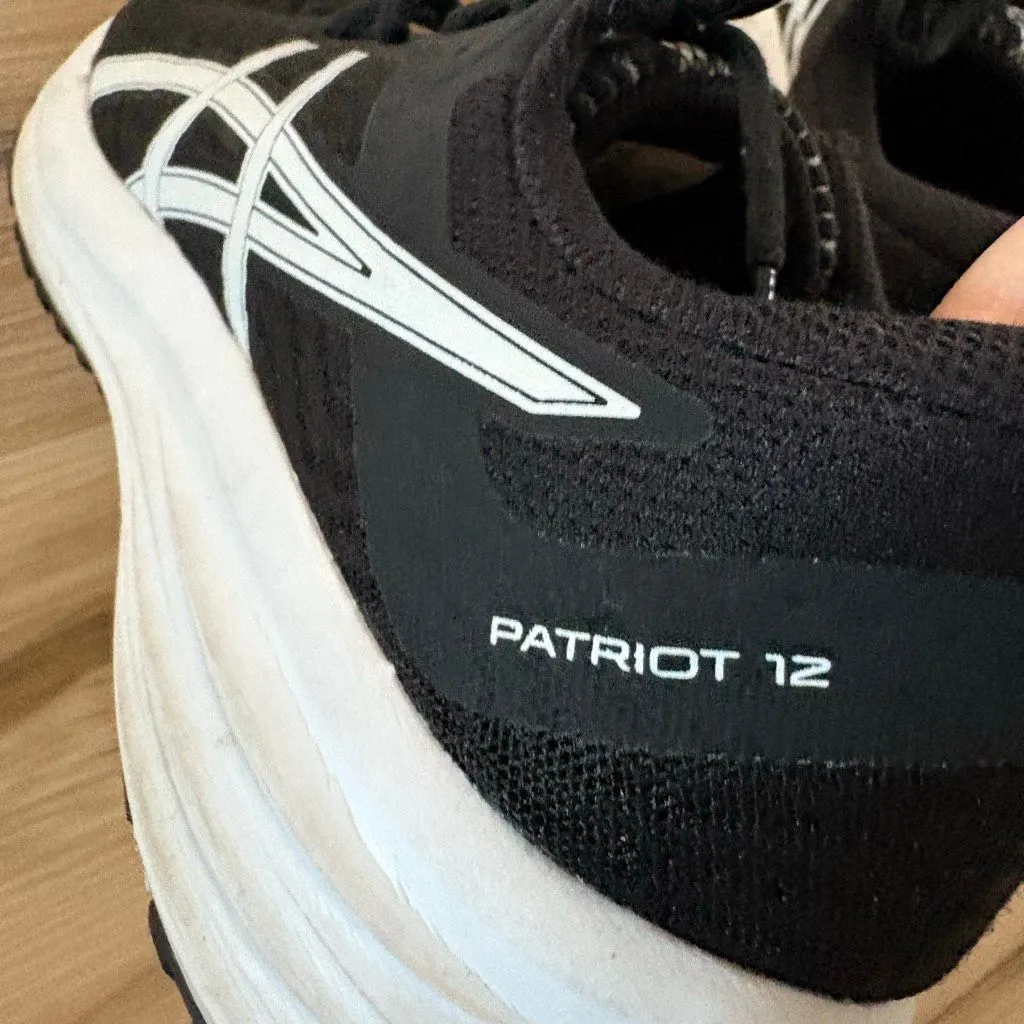 Asics Patriot 12 Running Woman’s Shoes Size 8.5 Black and White - Image 4