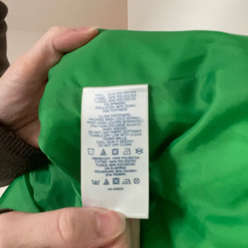 Lands' End Oversized Green Down Puffer Vest - Image 5