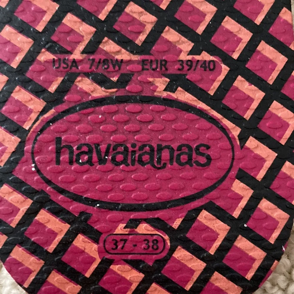 Havaianas Women’s Flip Flops Purple Size 8 Brazilian Sandals Palm Frond Like New - Image 3