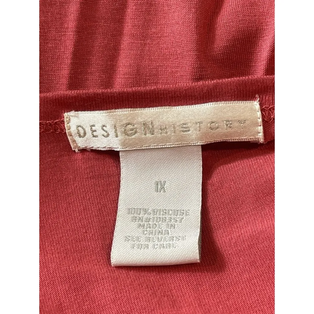 Design History Long Sleeve Open Front Pink Soft Cut Out Design Cardigan Top 1X - Image 5