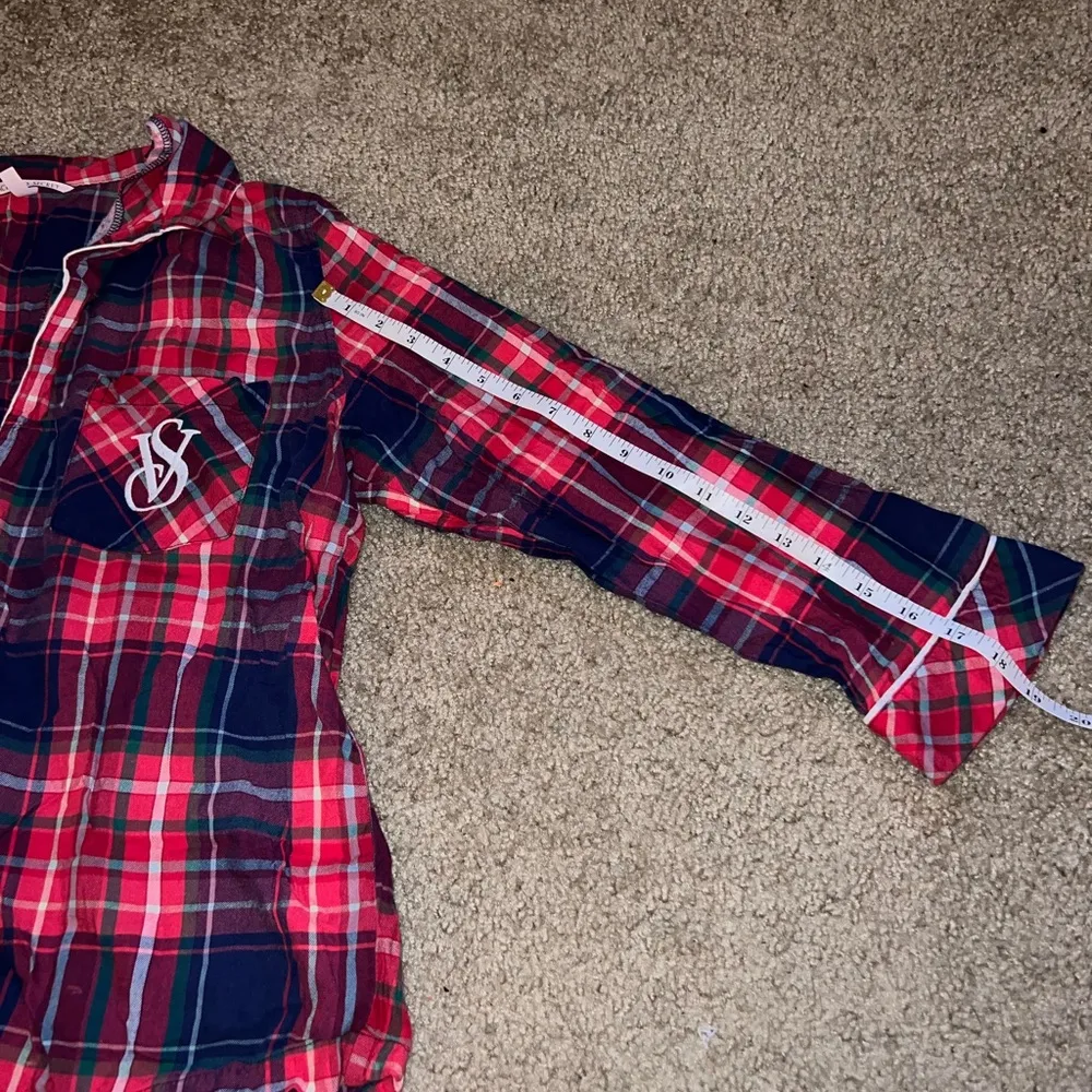 Victoria’s Secret Red and Blue Plaid Button-Up Shirt - Image 3