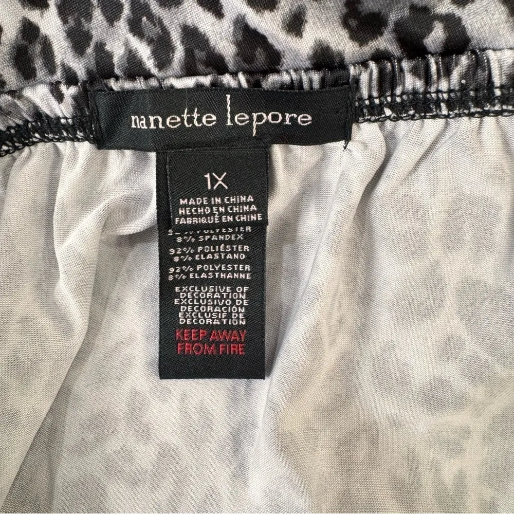 Nanette Lepore Leopard Print Black & Gray Satin Chemise Lingerie Mobwife - Image 7