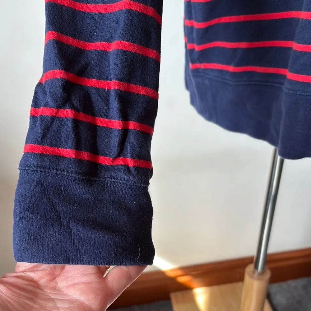 Izod Striped Blue and Red Hoodie Sweatshirt - Image 5