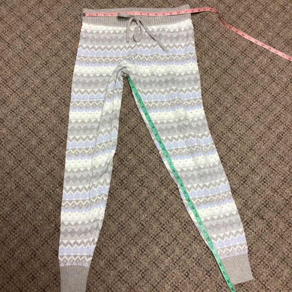 SO Blue White Gray Silver Shimmer Knit Joggers * Size Medium - Image 3