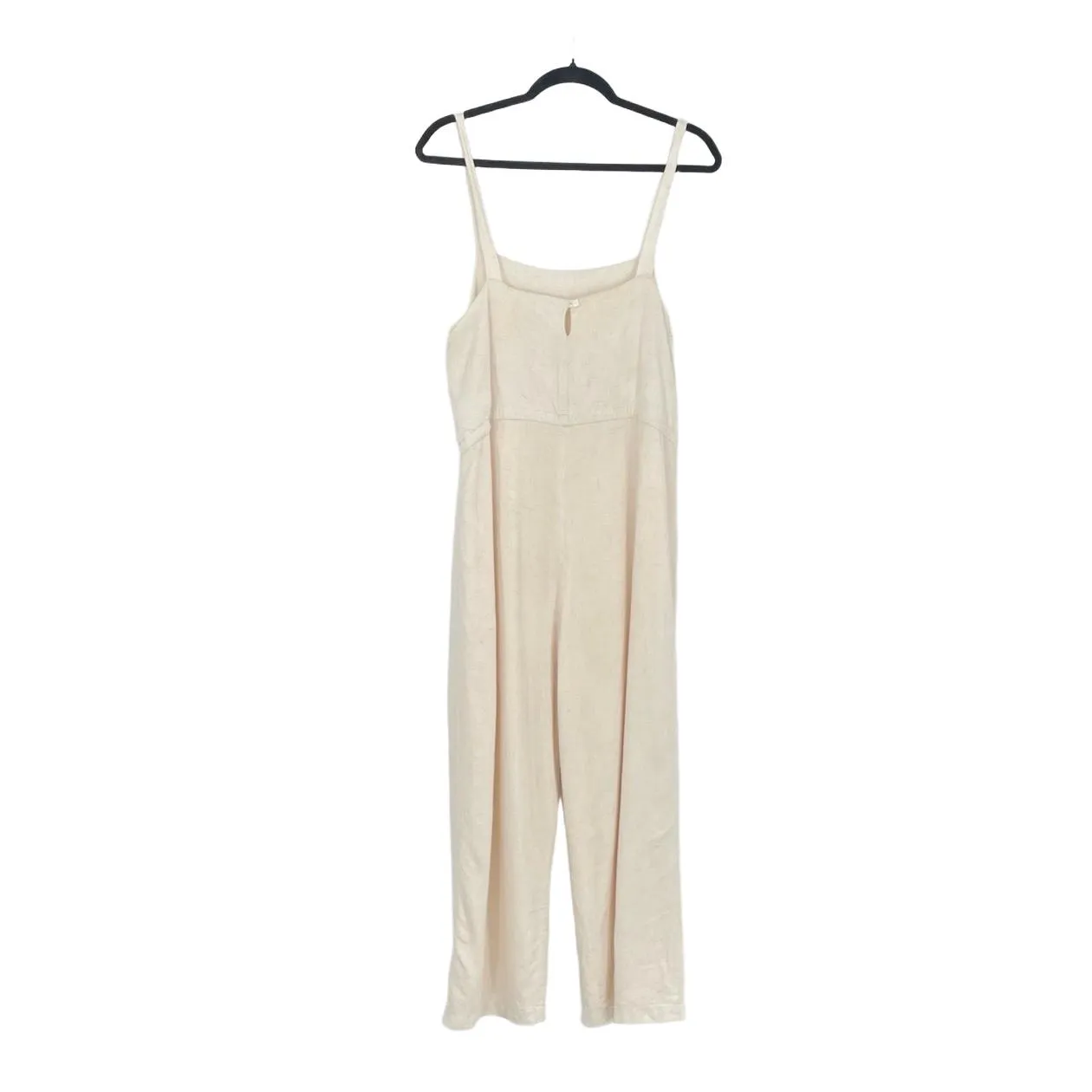 Ecote Womens Cream Medium Rayon‎ Soft Girl Drawstring Waist Summer Jumpsuit Med - Image 9