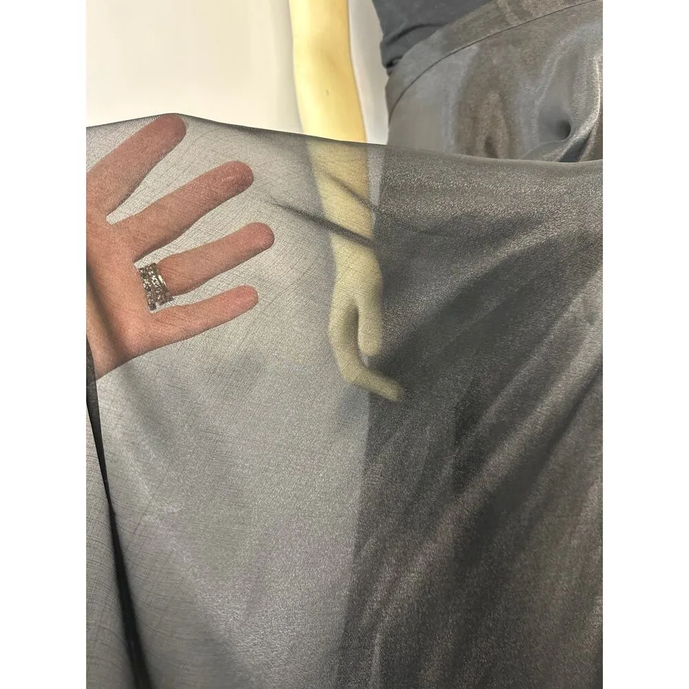 Vintage J.B.S. LTD Black formal shimmery iridescent overlay maxi skirt size 14 - Image 6