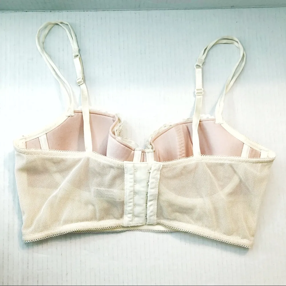 B.Tempt'd Bra Women’s Ciao Bella Lace Balconette Longline Bra in Cream Sz L EUC - Image 5