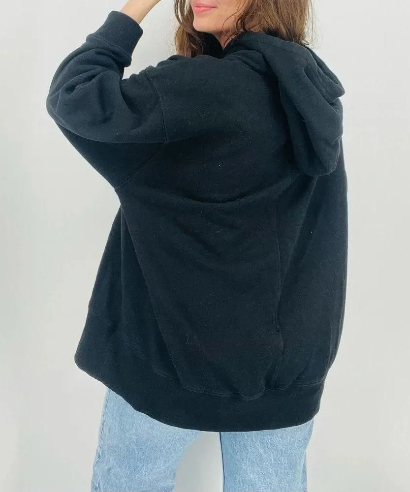 urban outfitters classic black oversized hoodie sweatshirt front pockets size s - Image 6