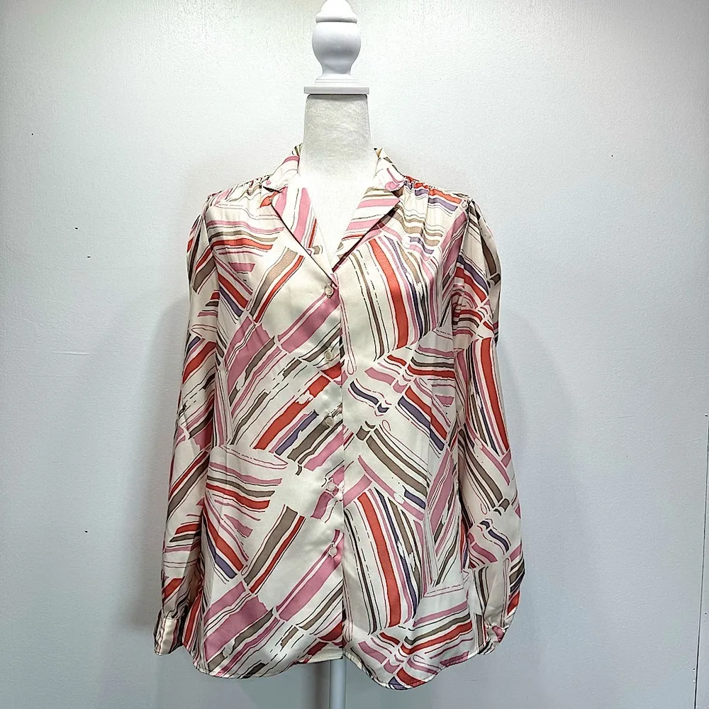 Levi Strauss & Co. Vintage 70s 80s Patchwork Print Blouse Union Made in the USA - Image 2
