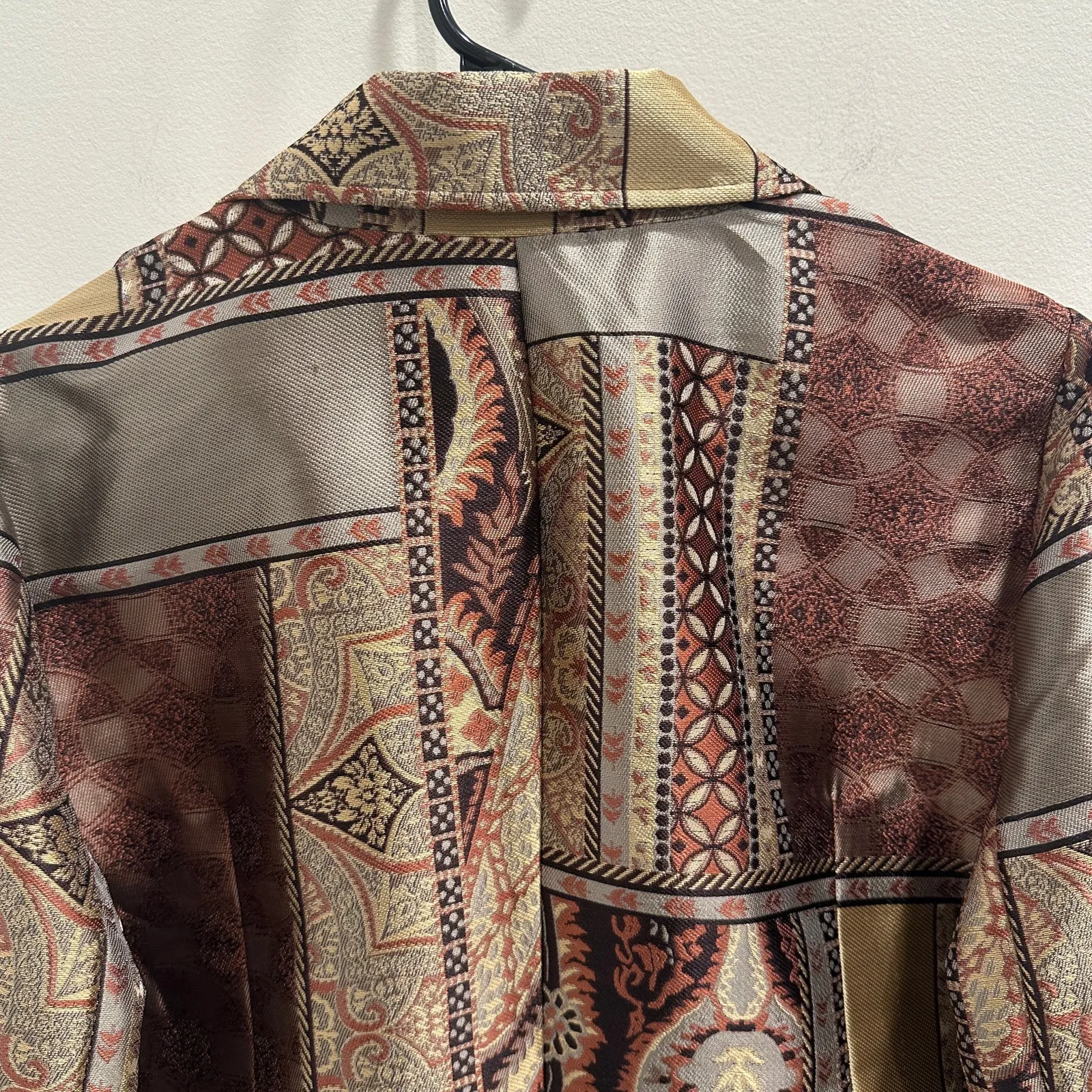 Chico’s Tapestry Dreams Brocade Patchwork Evening Coat Metallic Glam Art-to-Wear - Image 9