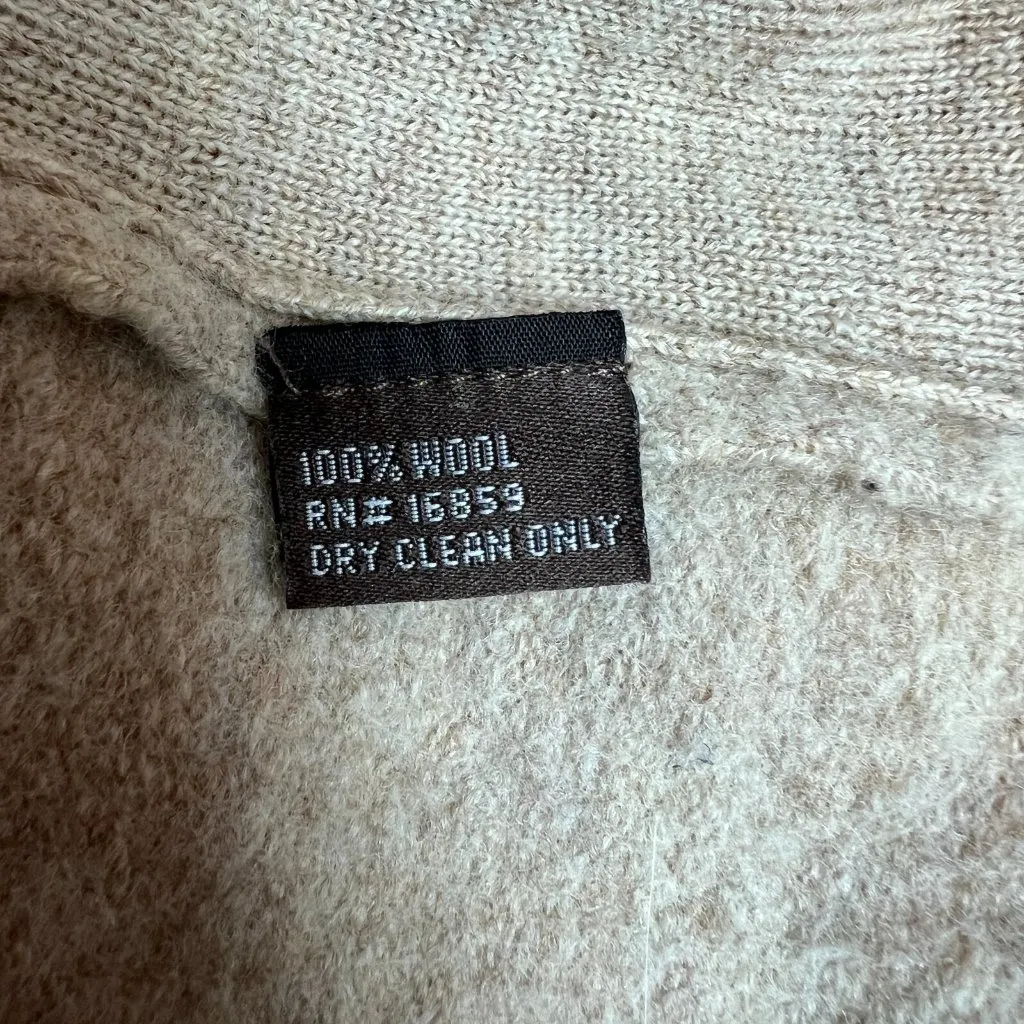 J. McLaughlin  Duster Cardigan Sweater Womens Small Beige‎ 100% Wool Snap Button - Image 15