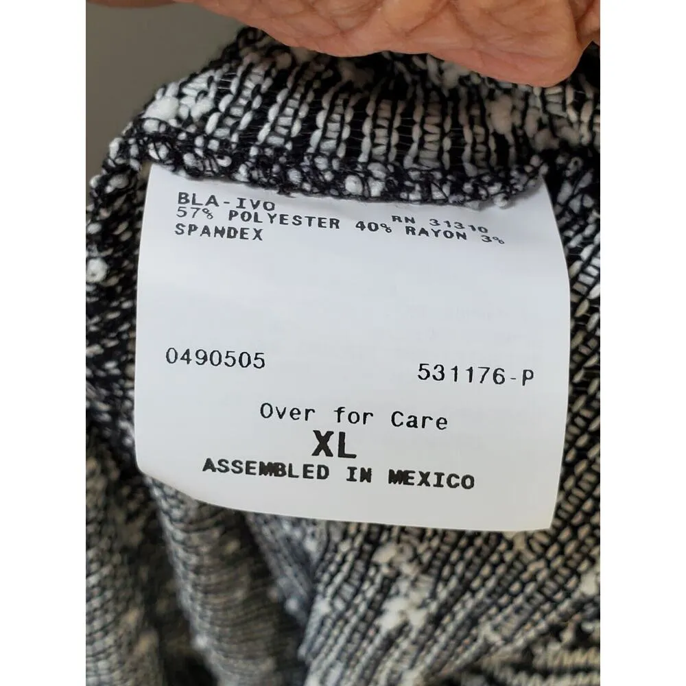 AB Studio Women's Black & White Polyester Long Sleeve Button Wrap Cardigan XL - Image 10