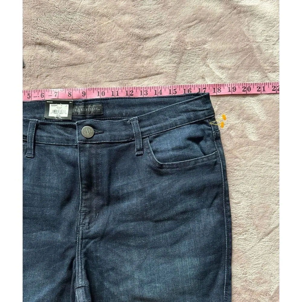 Rock & Republic Jeans Women's Kendall Blue Denim Jean Mid Rise Capri Size 16 NWT - Image 8