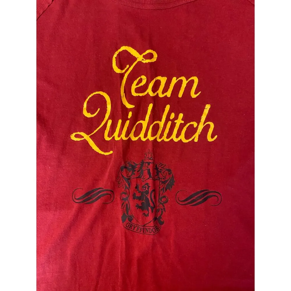 Harry Potter Team Quidditch Shirt Women XL Long Sleeve Gryffindor Stretch Maroon - Image 2