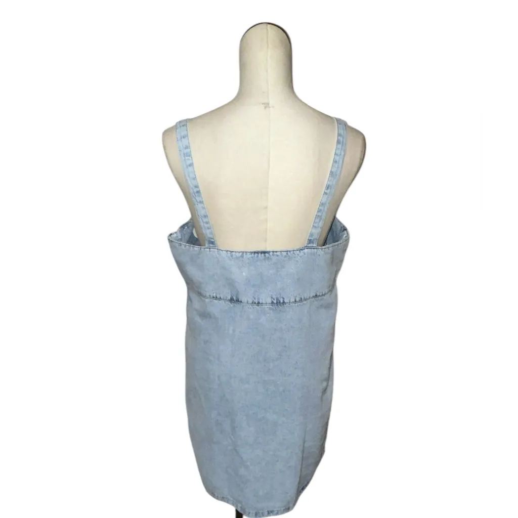 NWT MNG Denim Square Neck Mini Dress Light Wash XL Square Neck - Image 9