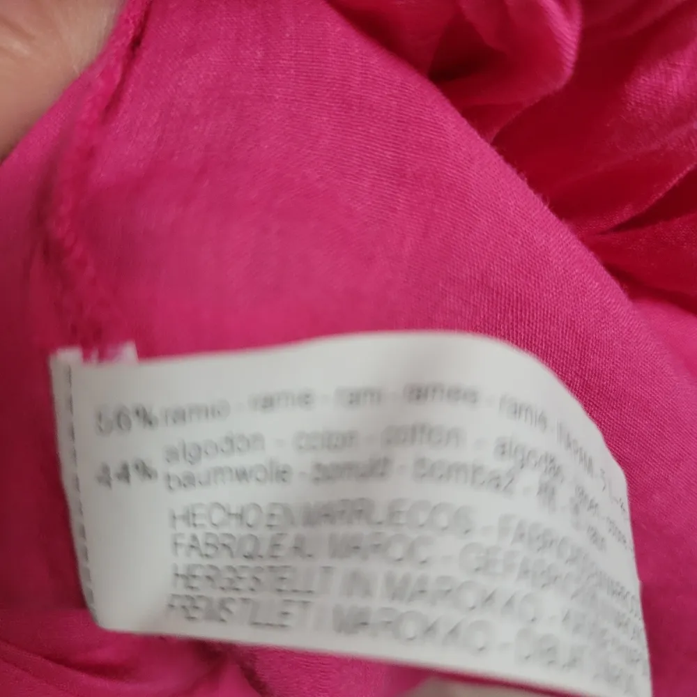 Zara fuchsia oversized semi-sheer ruffled blouse size XS - Image 10