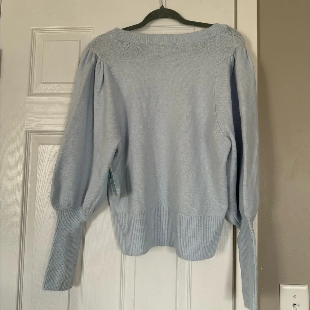 Cece Blue Bling Bow Holiday Winter Sweater - Image 4