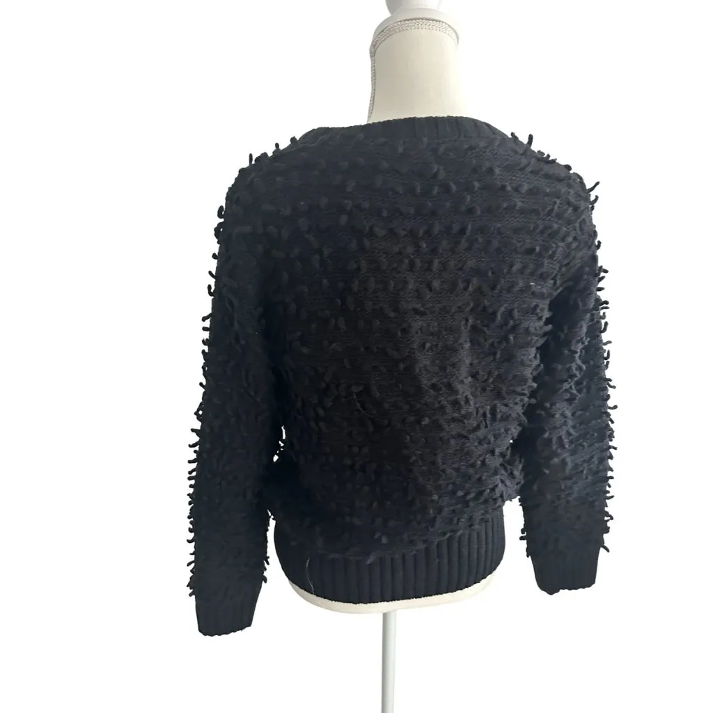 ANINE BING Black Knit Pulled Bomber Style Jacket Coat Size XS - Image 9