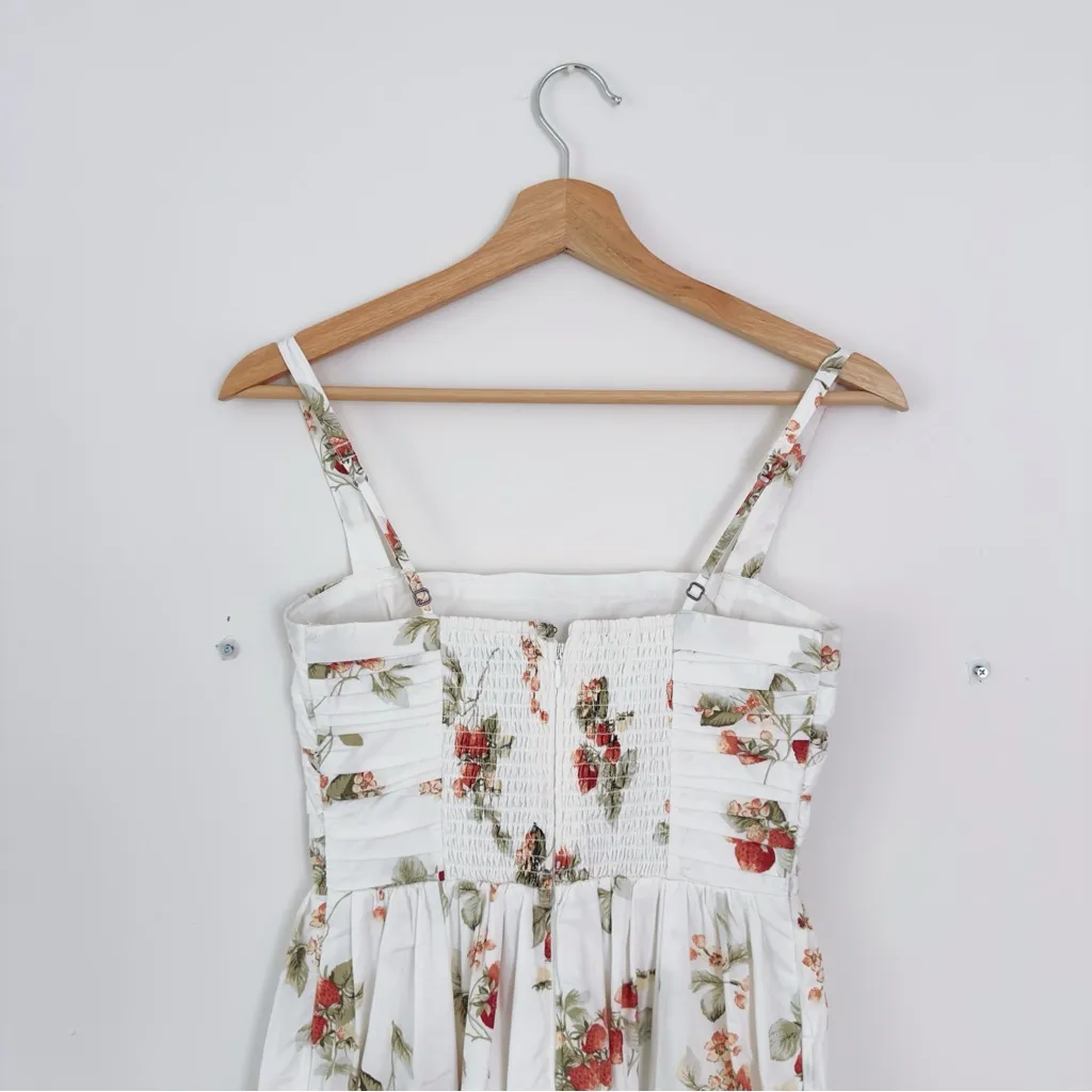 NEW Abercrombie & Fitch Emerson Poplin Midi Dress in Strawberry Print - Image 8