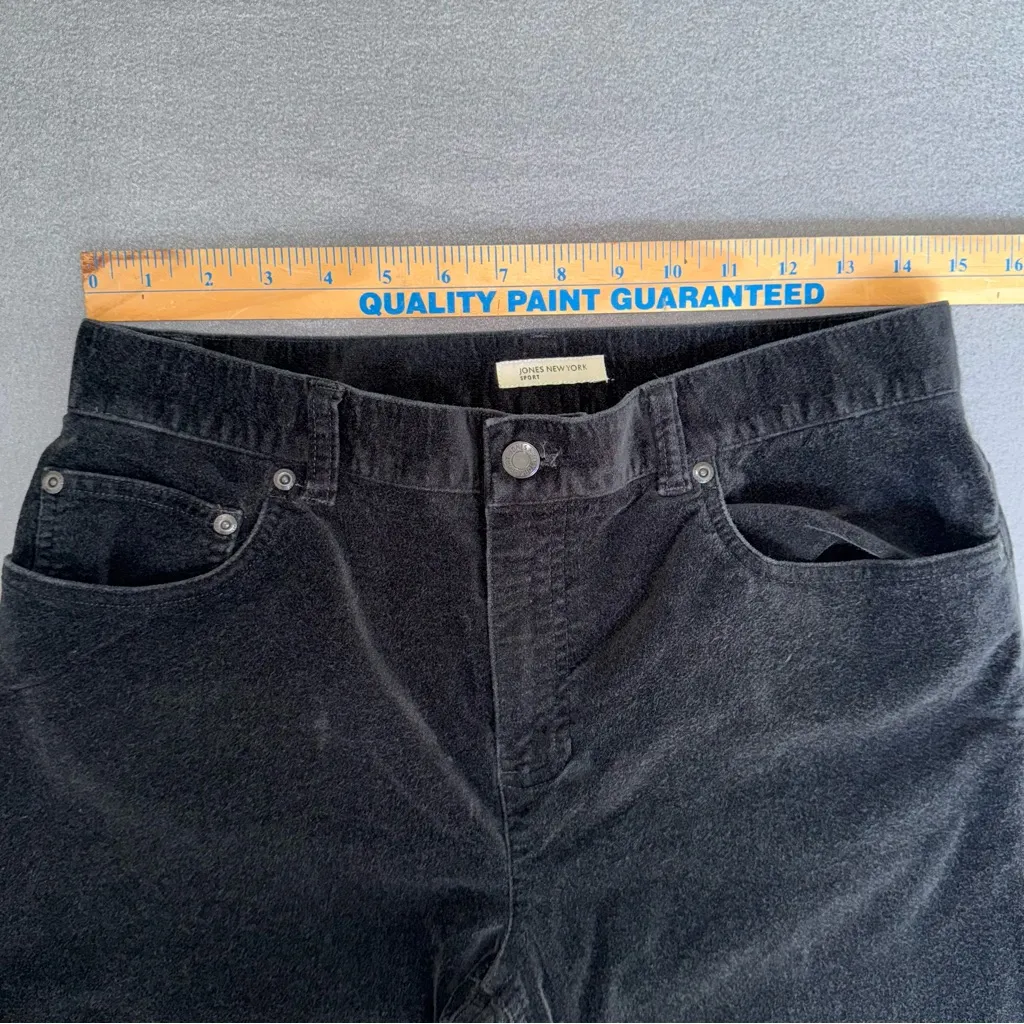 Jones New York Sport Black Cotton 1% spandex Velvet feel Pants size‎ 8 - Image 3