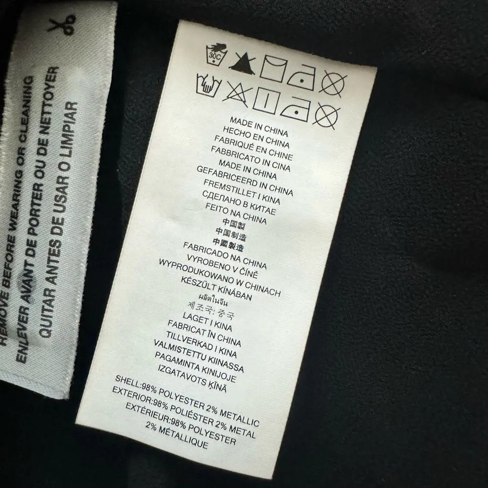 MICHAEL Michael Kors Cold Shoulder Blouse Black Beige Print Lined Size XS - Image 6