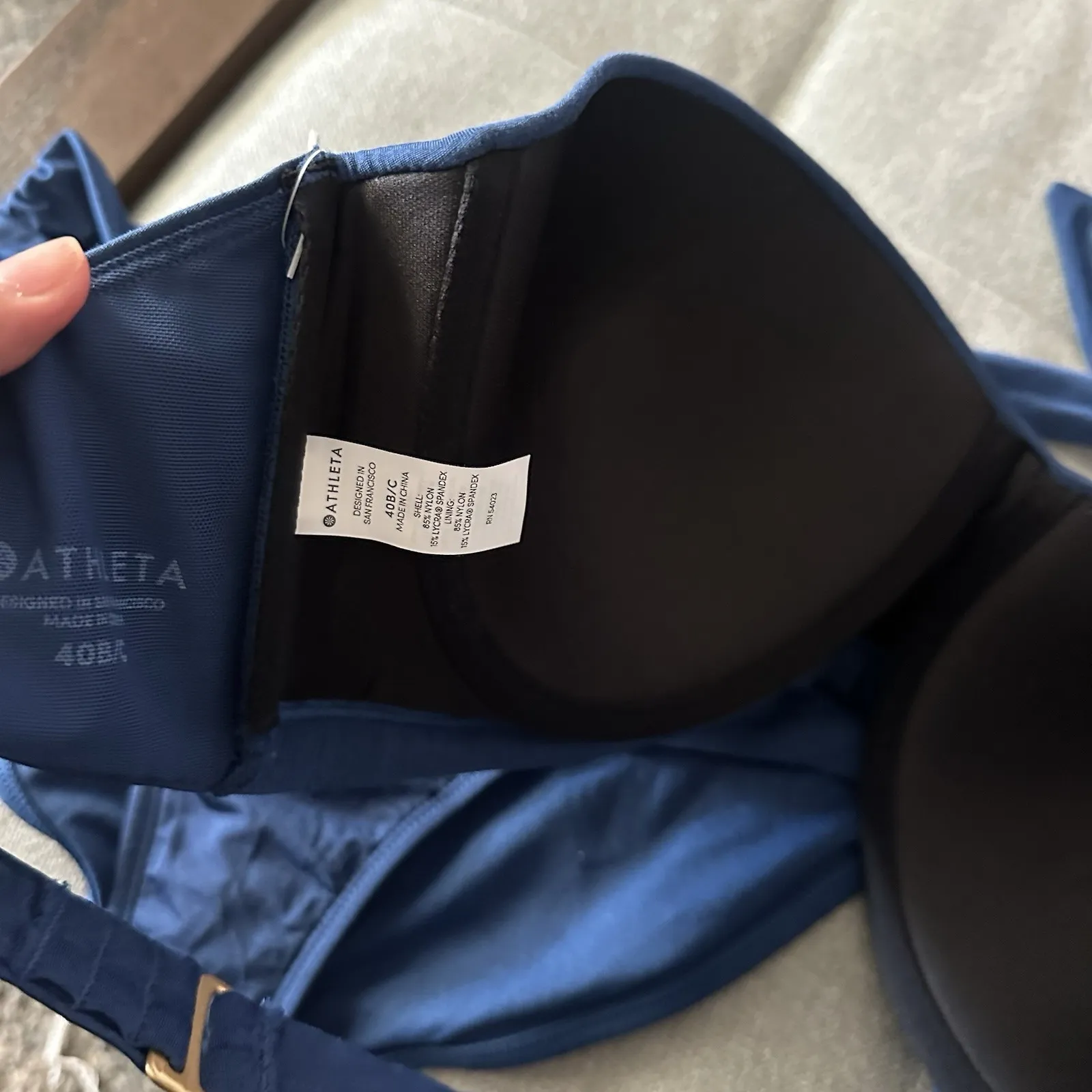 Athleta Halter Bikini Top 40 B/C and Bikini‎ bottoms medium NWT NEW BLUE - Image 7