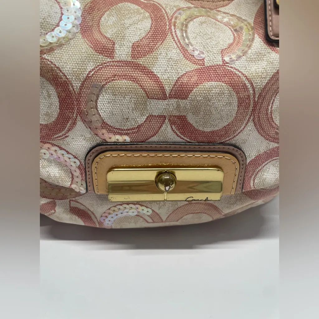 COACH Kristin Graphic Op Art Sequin Hobo Handbag 16791 - Image 6