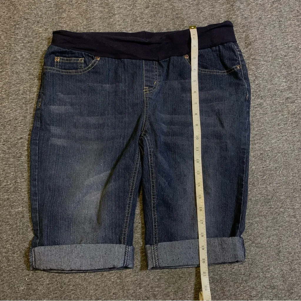 Womans Maternity Attitude Unknown Jean Shorts Blue Size L - Image 6