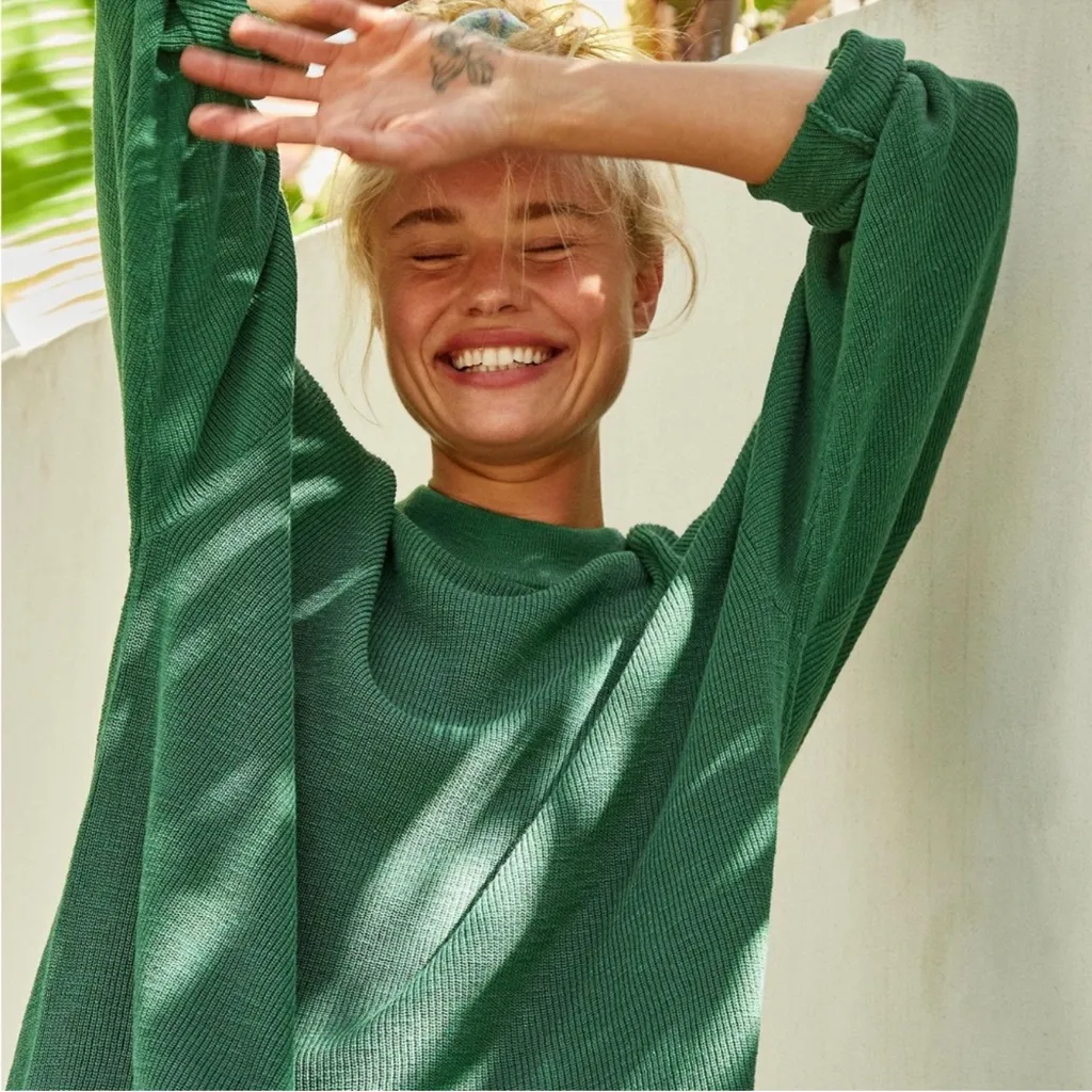 Free People Beach Malibu Knit Set Emerald Green - Image 4