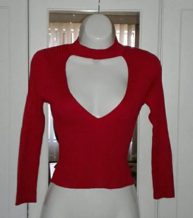 NWT Cut Out Ribbed Knit Crop Top - Image 2