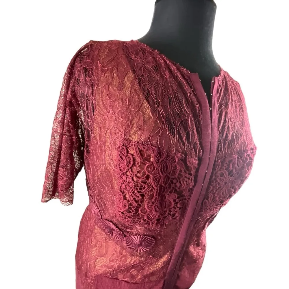 Anthropologie Byron Lars Carissima Burgundy Sheath Dress - Image 15