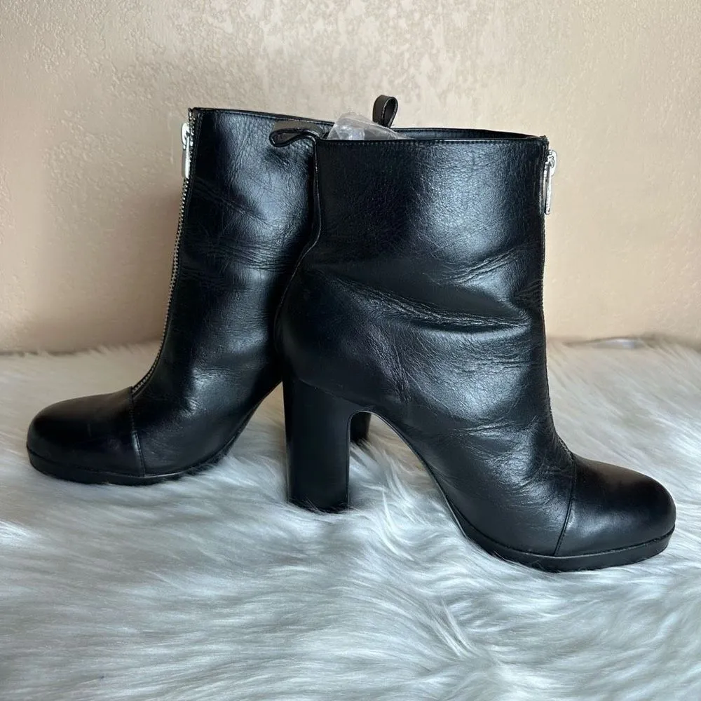 Zara Black Zip Front Ankle Boots Size 40/9 - Image 2