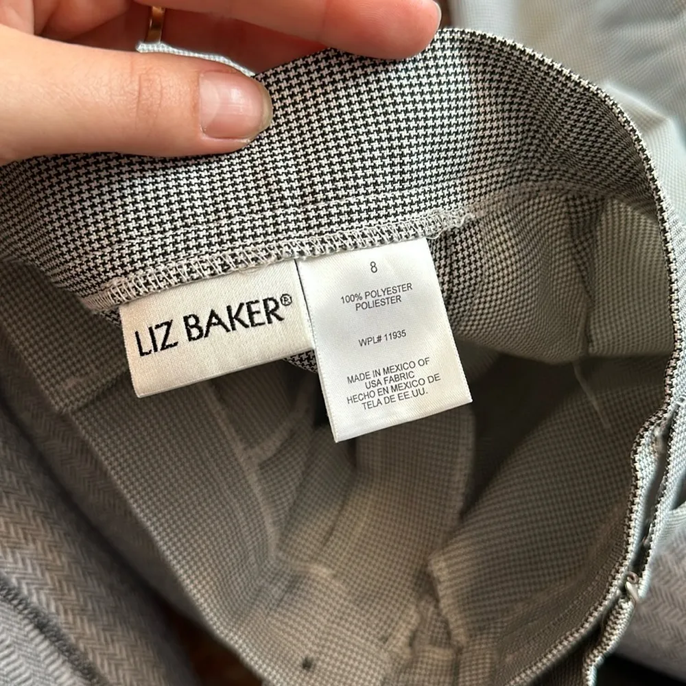 VTG LIZ BAKER HOUNDSTOOTH ADJUSTABLE BELT TROUSERS - Image 2