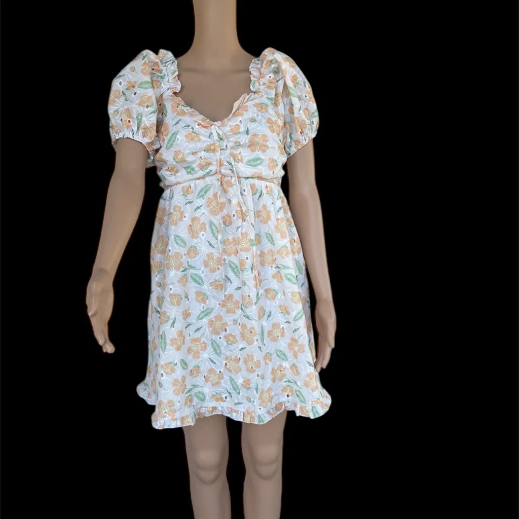 &merci Floral Ruffle Dress with Tie Waist - Image 2