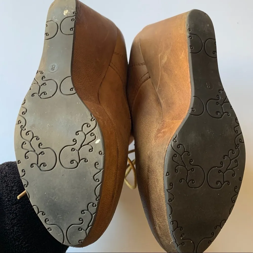 Steve Madden Maarkee Leather Lace Up Wedge Boots - Image 4