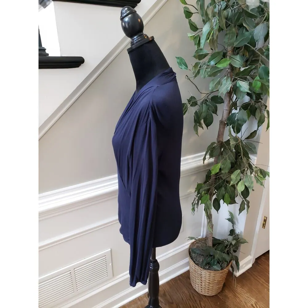 Premise Studio Women's  Navy Long Sleeve Top with Cross Front Size S - Image 6