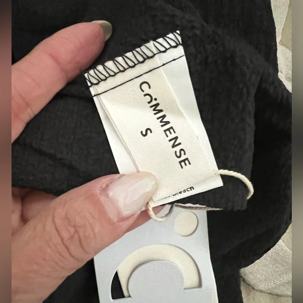 COMMENSE Backless Criss Cross Split Midi Dress, size Small NWT Black - Image 5