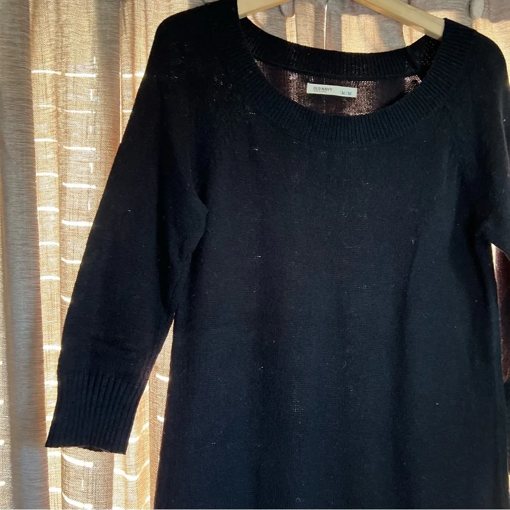 Old Navy Black Crewneck Fitted Sweater Dress Size Medium - Image 2