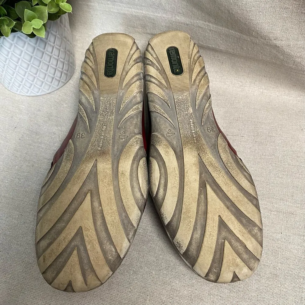 Remonte Antiqued Dark Red Leather Slip On Comfort Shoes Women US 8.5/ EU 39 - Image 7
