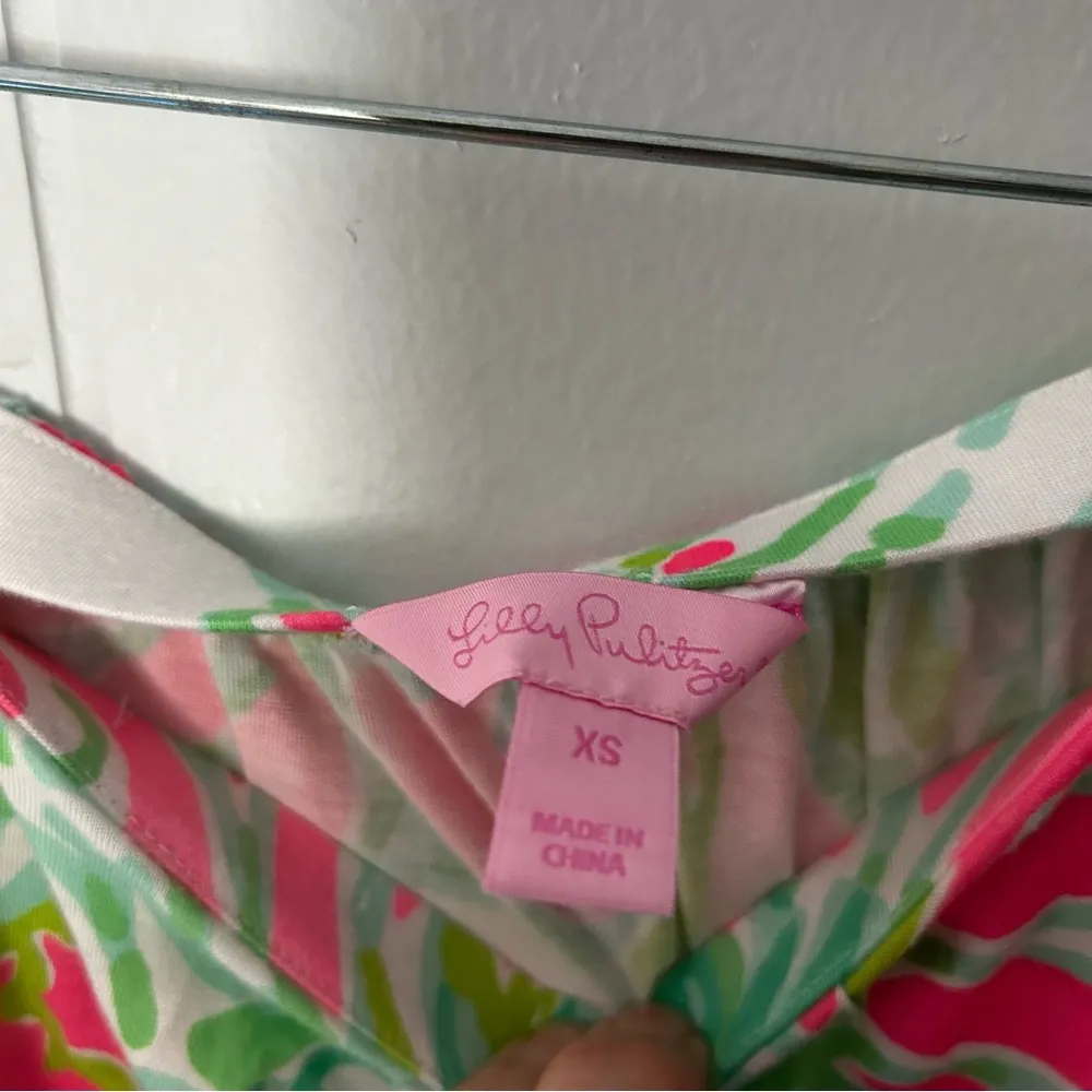 Lilly Pulitzer Tyra Flamingo Pink Don’t Give A Cluck Strapless Top X1 - Image 3