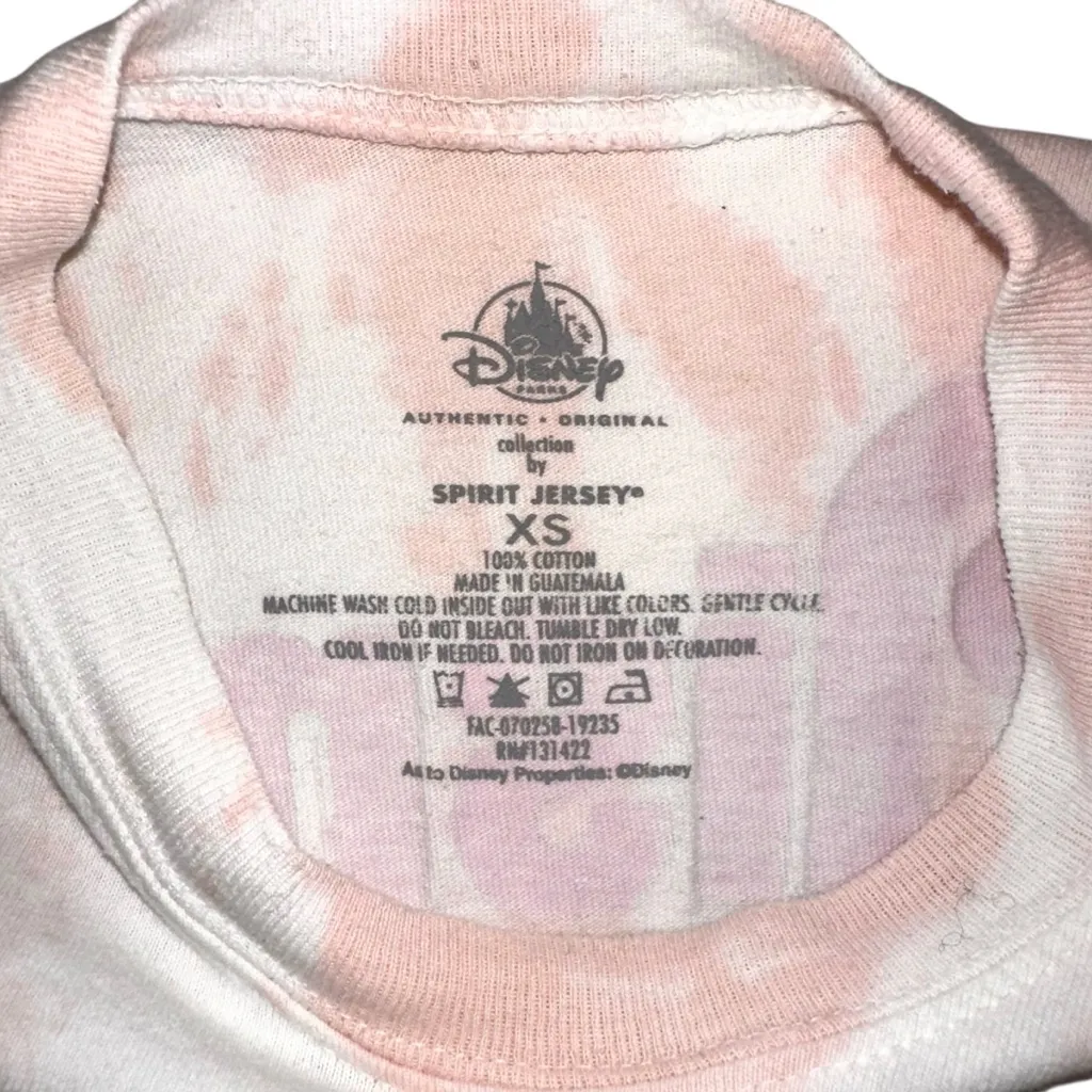 Disney World Spirit Jersey Pink Tie-Dye Long Sleeve Crewneck Shirt XS - Image 3