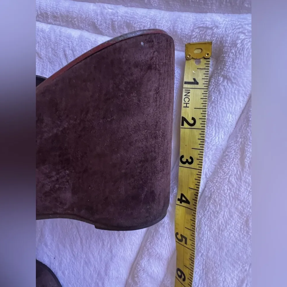 Colin Stuart Suede Mule Platform Sandals Slides Lightweight Size 8 Brown leather - Image 8