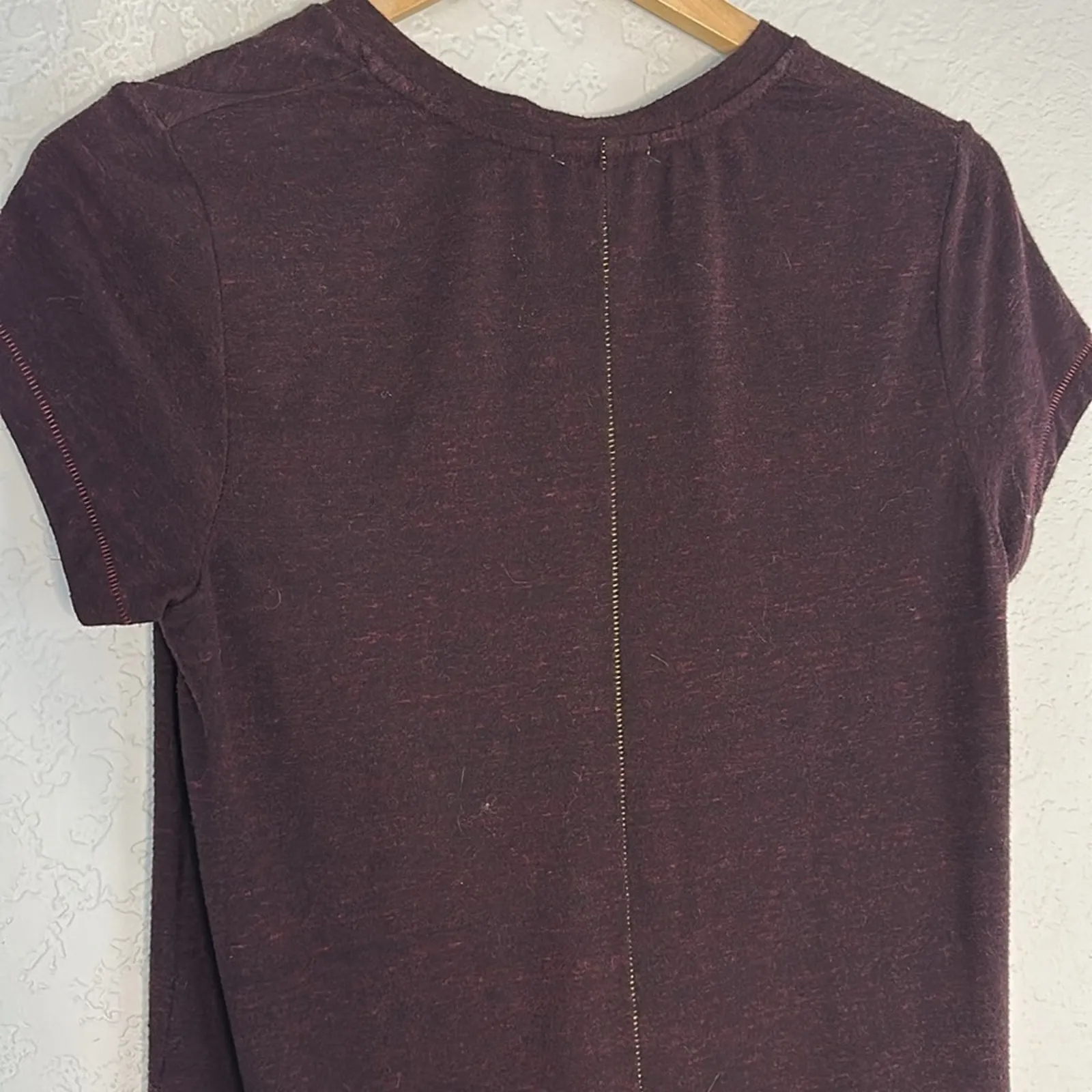 Sundry T-Shirt Dress Gold Seam Dark Purple Plum Soft Elevated Basic Medium Fall - Image 4